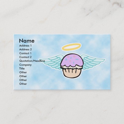 cloud background, cupcake angel no text, Name, ... Business Card Templates