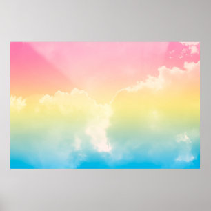 cloud background with a pastel colored gradient. b poster