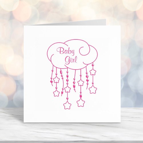 Cloud Beads Stars Mobile Baby Girl Self_inking Stamp