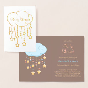 Cloud Beads Stars Mobile Baby Shower Invitation