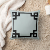 Cloud Blue and Black Greek Key Border