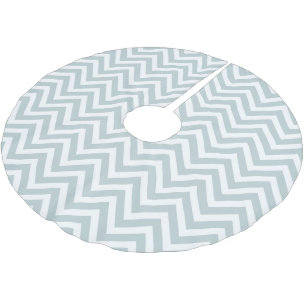 Cloud Blue Chevron Stripes Brushed Polyester Tree Skirt