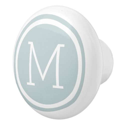 Cloud Blue Monogram Personalized Drawer Knob