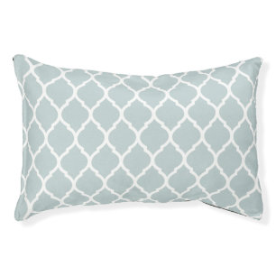 Cloud Blue Moroccan Quatrefoil Pet Bed