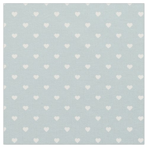 Cloud Blue Polka Dot Hearts Fabric