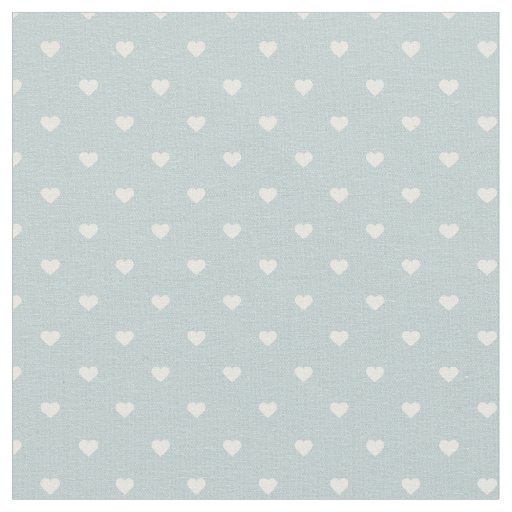 Cloud Blue Polka Dot Hearts Fabric