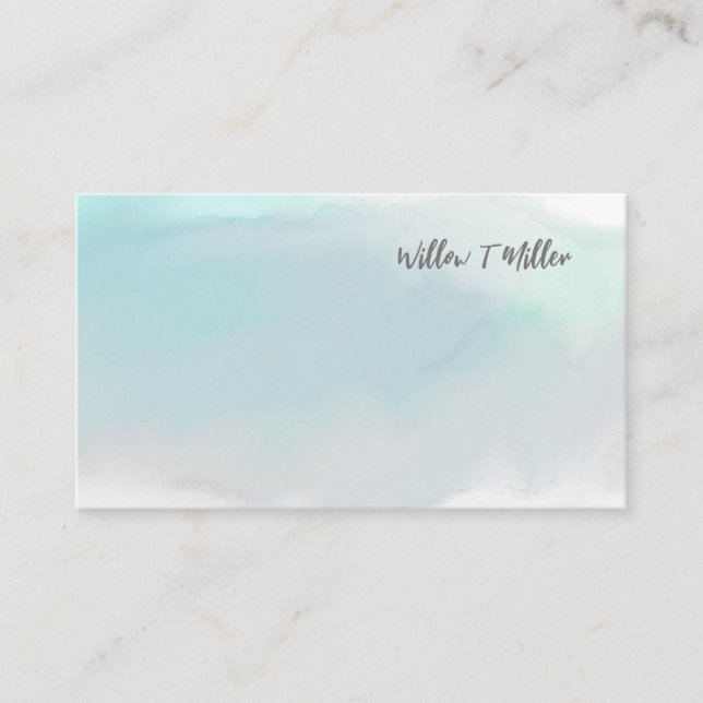 Cloud Blue Watercolor Antique Business Cards (Front)