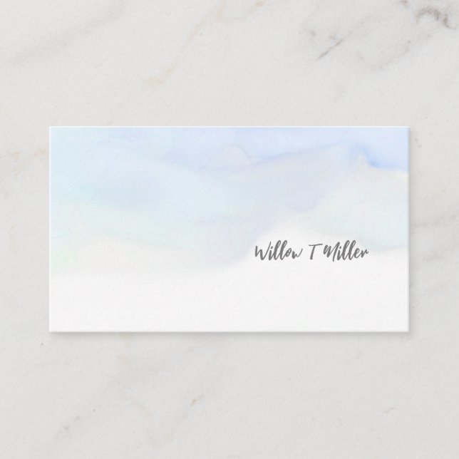 Cloud Blue Watercolor Reiki Healing Business Cards (Front)