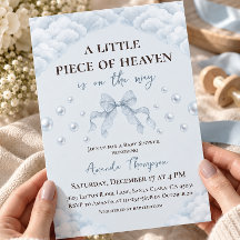 Cloud Bow Boy Little Piece of Heaven Baby Shower