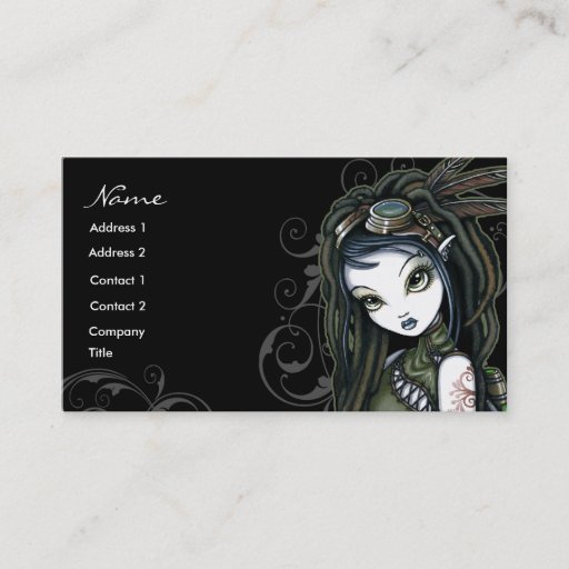 Customizable "Cloud Burst" Tribal Aviatrix Fae Business Cards