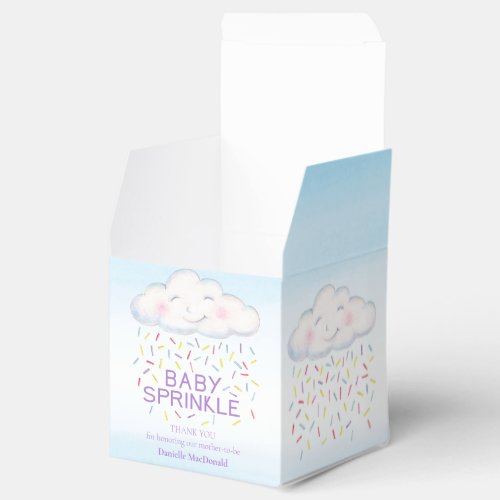 Cloud candy baby sprinkle watercolor thank you favor boxes