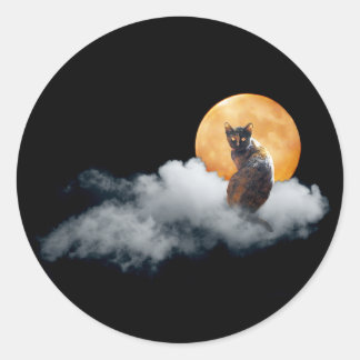 Cloud Cat Night Moon Sticker