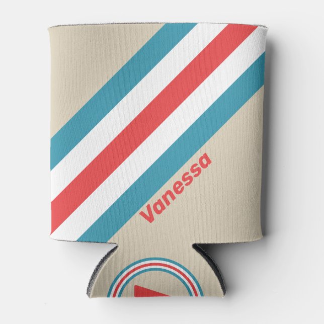 Cloud Chaser Stripes with Name Can Cooler (Front)