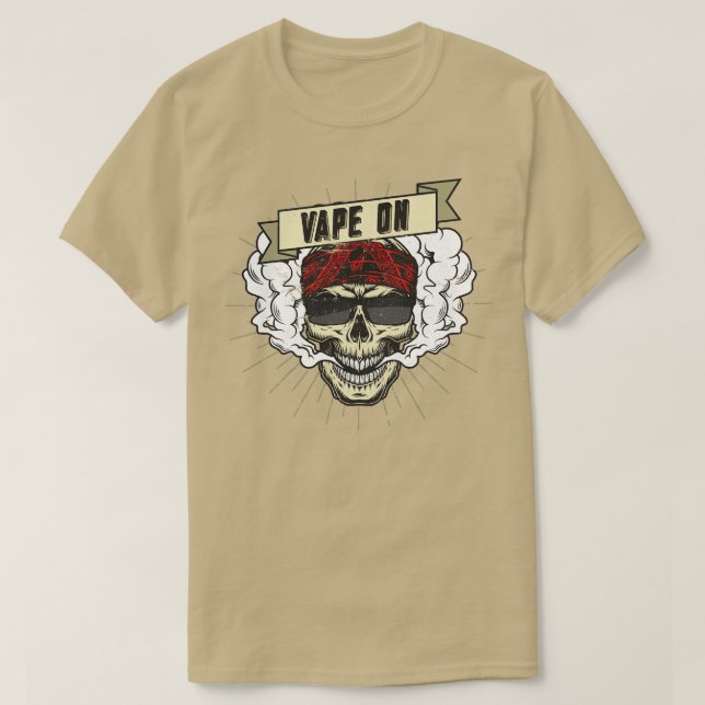 Cloud Chaser Vaping Rocker Biker  Vape On T-Shirt (Design Front)