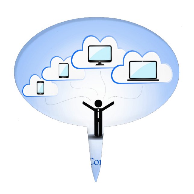 Cloud Computing Concept Cake Topper (Front)
