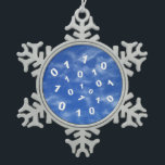 Cloud Computing Data Snowflake Pewter Christmas Ornament<br><div class="desc">A whimsical representation of all that binary big data in the sky that perhaps is generated by cloud computing resources. It’s a humorous take on the current state of the art for information technology data centers. Perfect for IT engineers,  network technicians and geeks of all types.</div>