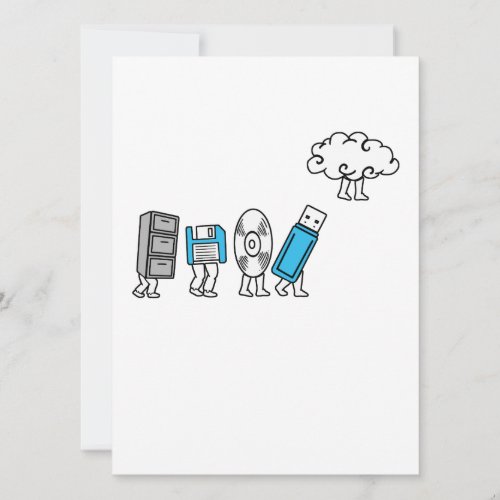 Cloud Computing Data Storage Evolution Progression Holiday Card