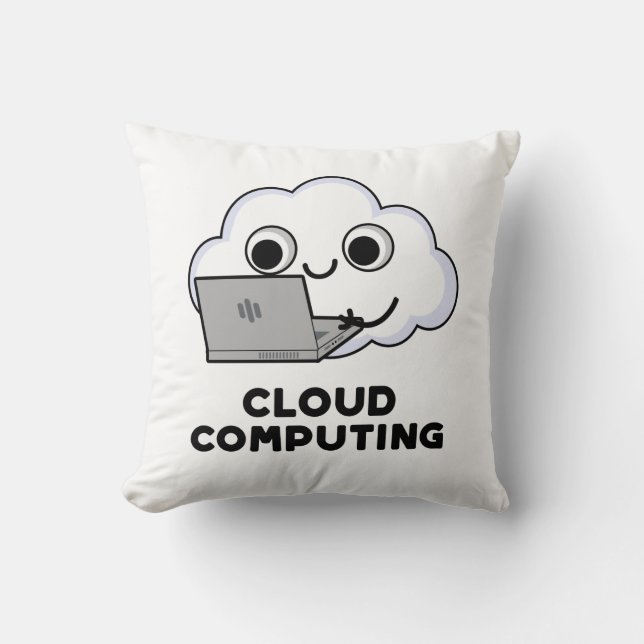 Cloud Computing Funny Computer Weather Pun Throw Pillow (Front)