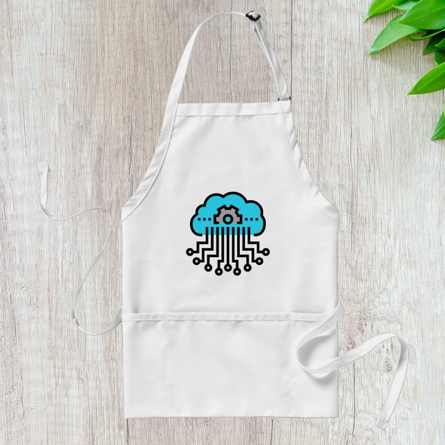 Cloud Computing Network Circuit Gear Tech Adult Apron (Creator Uploaded)