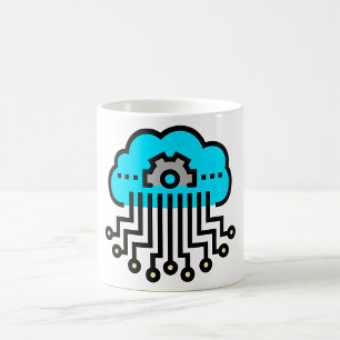 Cloud Computing Network Circuit Gear Tech Coffee Mug