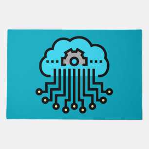 Cloud Computing Network Circuit Gear Tech Doormat