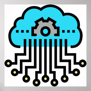 Cloud Computing Network Circuit Gear Tech Poster