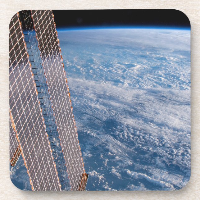 Cloud-Covered Tasman And Coral Seas. Beverage Coaster (Front)