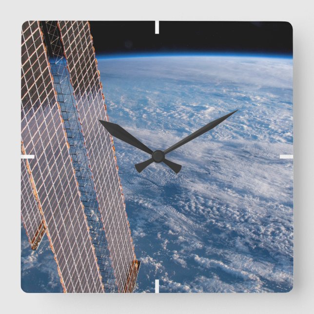 Cloud-Covered Tasman And Coral Seas. Square Wall Clock (Front)