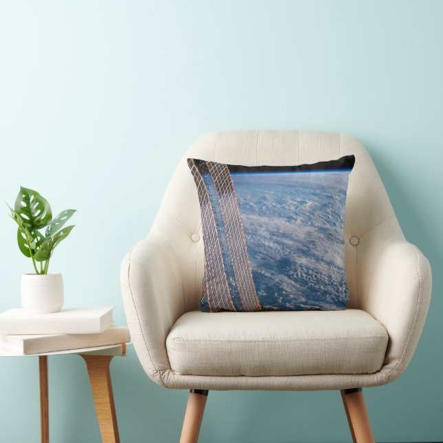Cloud-Covered Tasman And Coral Seas. Throw Pillow (Chair)