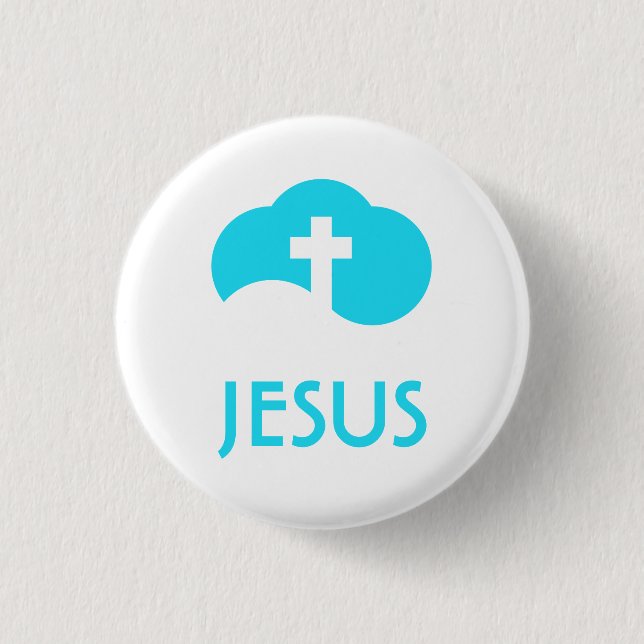 Cloud Cross Pinback Button (Front)