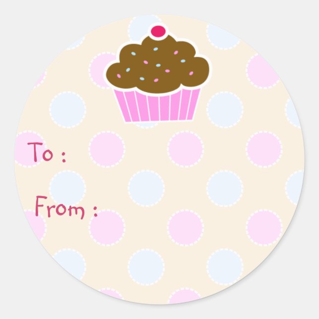 Cloud Cupcake Gift Tag Sticker (Front)