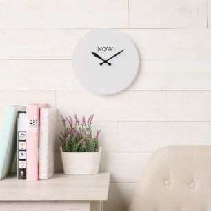 Cloud Dancer Color Off-white Neutral Grey Plain Large Clock