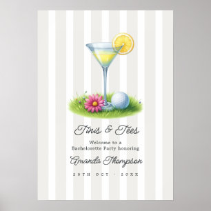 Cloud Dancer Martini Golf Bridal Party Welcome Poster