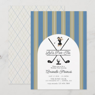 Cloud Dancer, Sage Green & Dusty Blue Ladies Golf Invitation