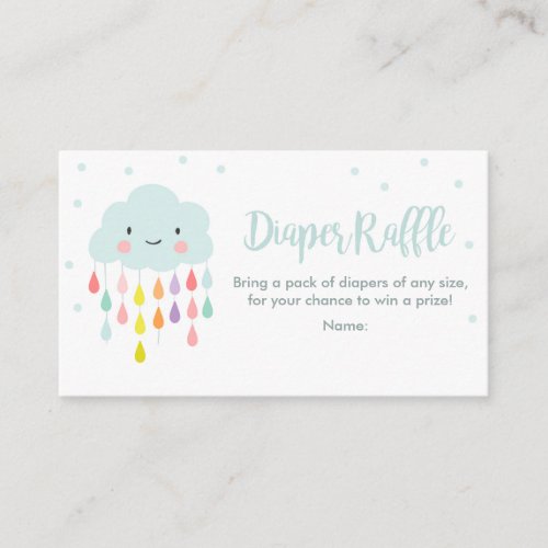 Cloud Diaper Raffle Card Rain drops Baby Shower