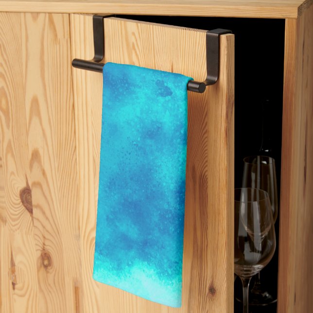Cloud Effect Blue Tea Towel (Thirds Fold)