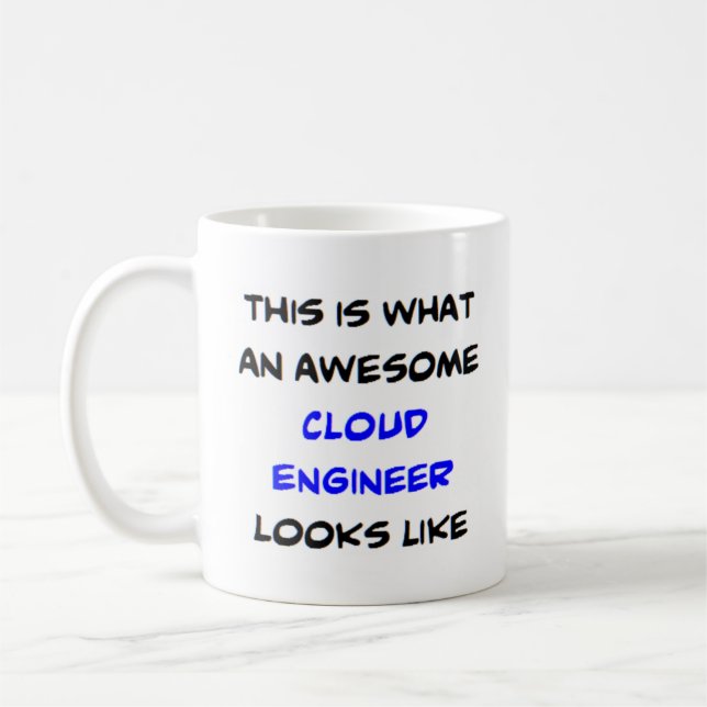 cloud engineer, awesome coffee mug (Left)