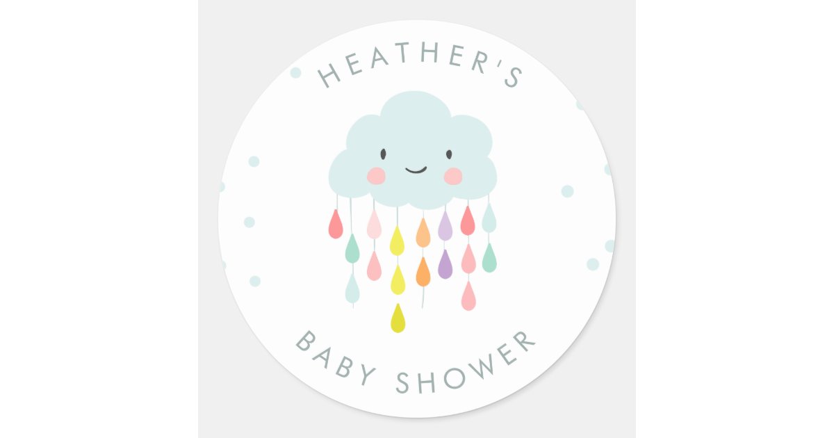 Cloud Envelope Seal Sticker Baby Shower Sprinkle Zazzle Com