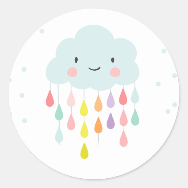 Cloud Envelope seal sticker Baby shower sprinkle (Front)