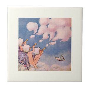 Cloud Faeries Making Clouds Ceramic Tile