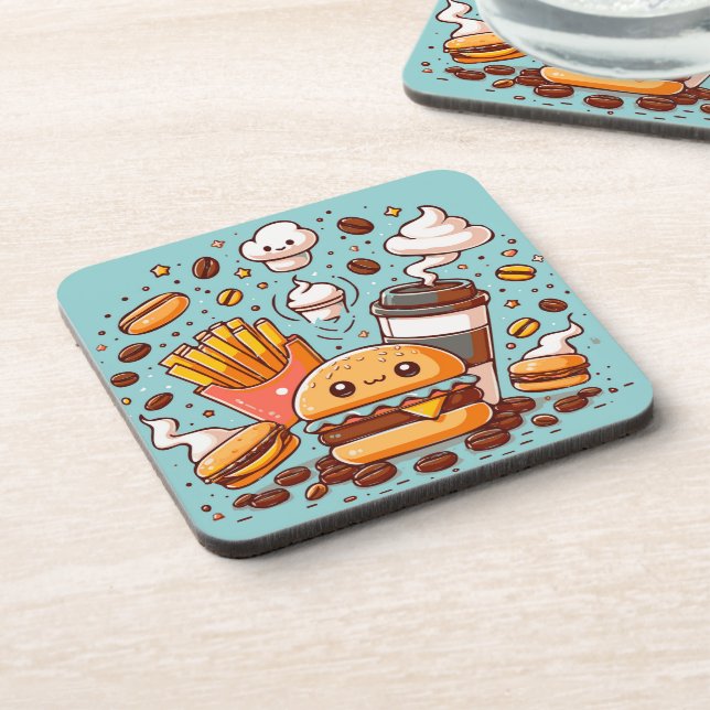 Cloud Fast Food Beverage Coaster (Left Side)