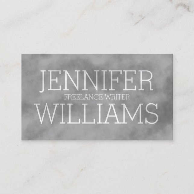 Cloud fog transparent text business card (Front)