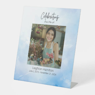 Cloud Funeral Celebration of Life Sign
