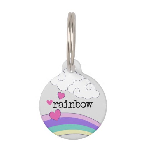 Cloud Heart Rainbow Pet ID Tag