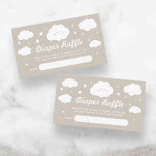 Cloud Heaven Sent Baby Shower Diaper Raffle Enclosure Card