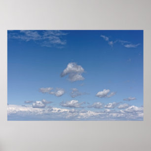 cloud herd blue sky poster