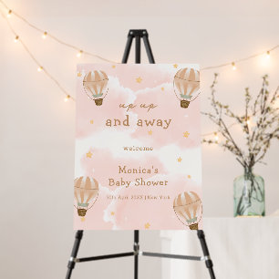 Cloud Hot Air Balloon Baby Shower Welcome Sign
