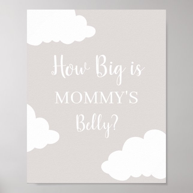 Cloud How Big is Mommy's Belly sign (Front)