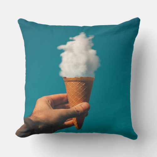 Cloud Ice Cream Throw Pillow