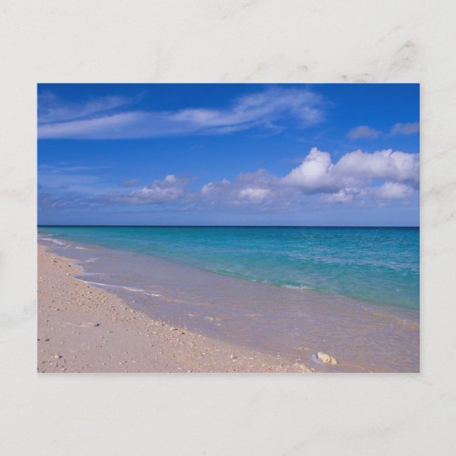 Cloud in blue sky over sandy beach postcard (Front)